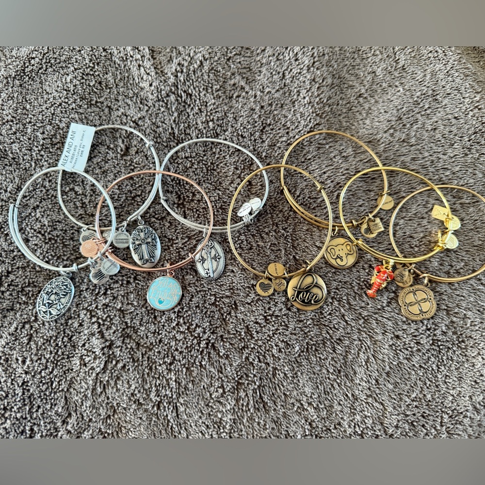 Alex and Ani Gold Charm Bracelets